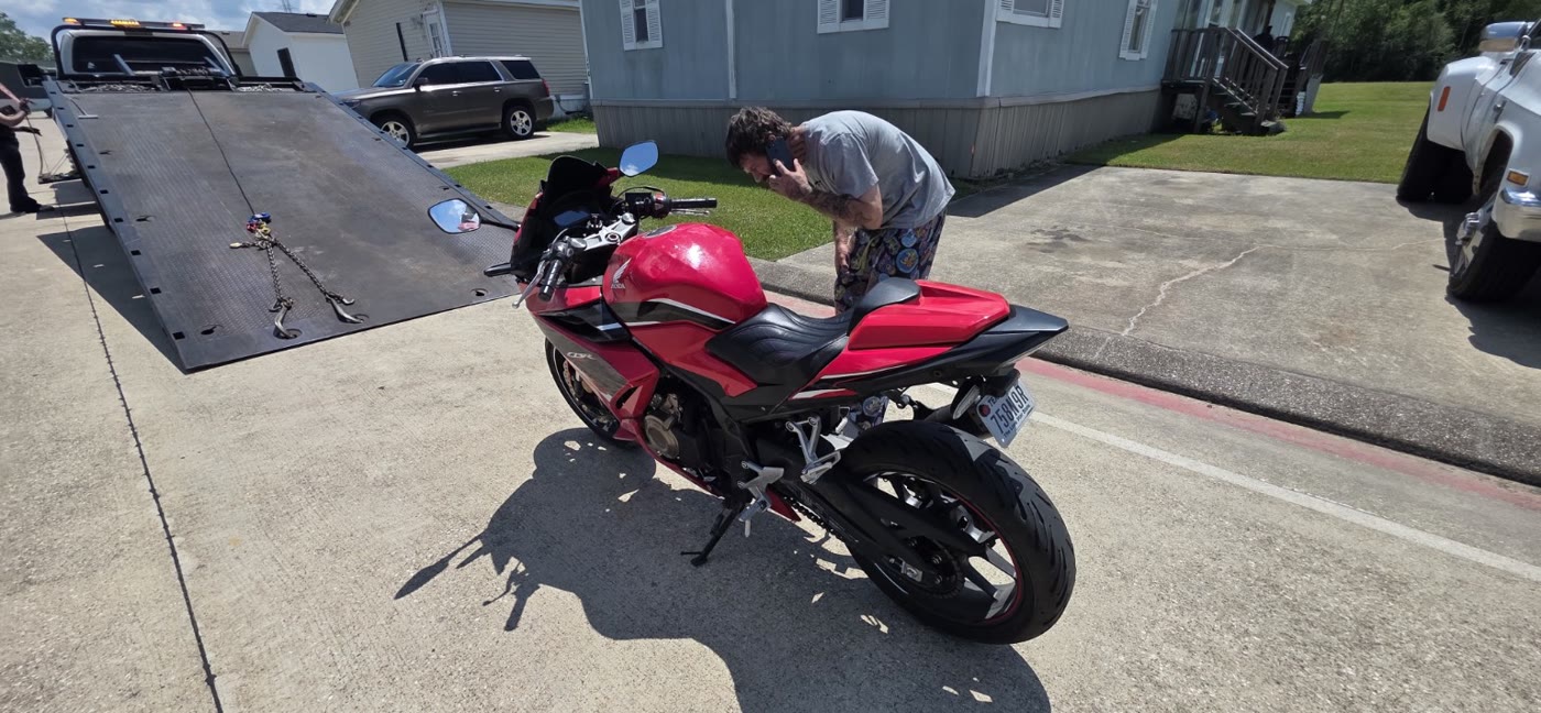 Motorcycle transport by Guzman Towing LLC